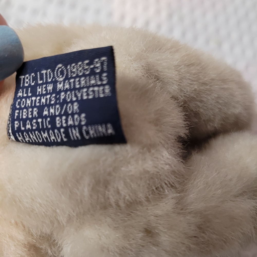 Boyds Collection J.B. Bean Series Cream Teddy Bear Studded Collar Vintage 6 Inch - Picture 4 of 4